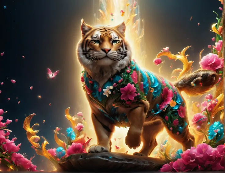  Cat animal, betmd,masterpiece,epic,cinematic,flowers,epic,16k,levanders,colorful,(photoreal,realistic)