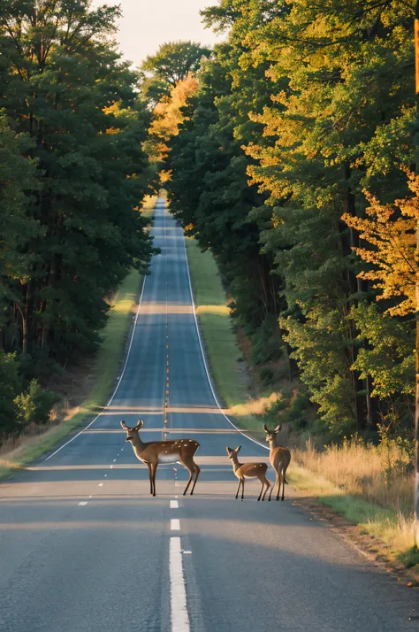 Deer on a road 