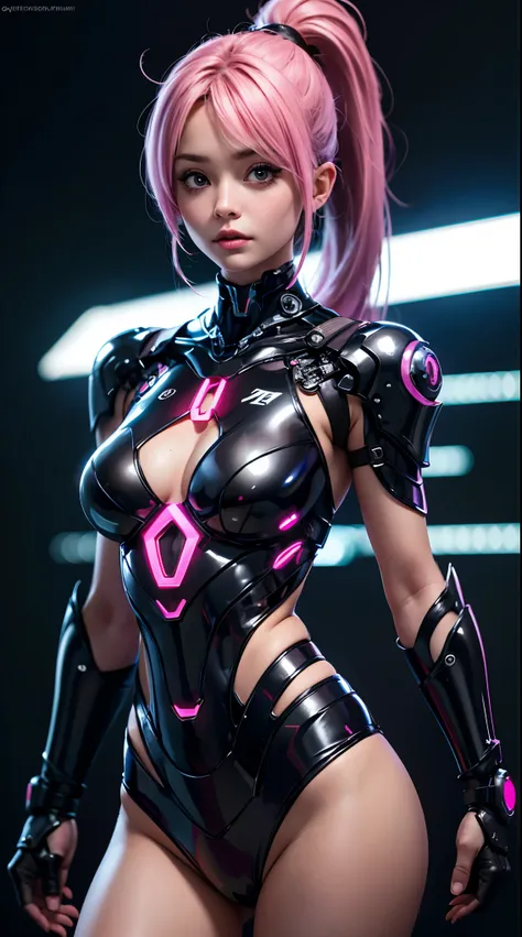 beautiful cybernetic woman looking at camera, underwear, detailed muscles, realistic, extremely detailed face and eyes, masterpi...