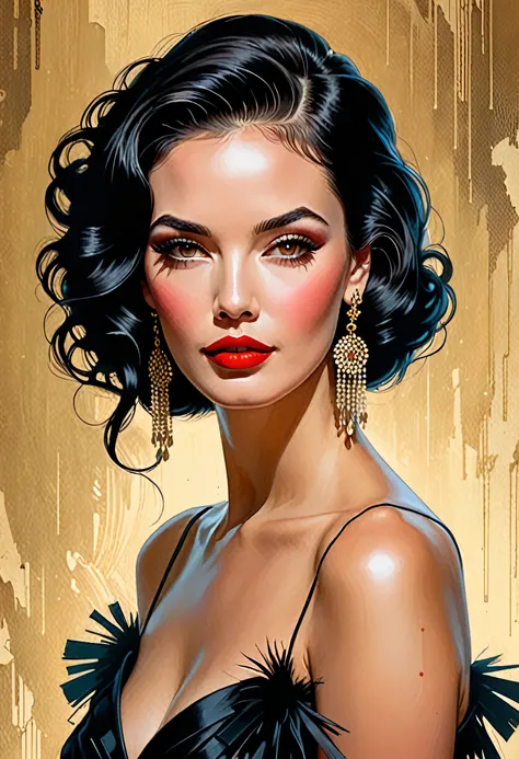 there is a woman with a tattoo on her arm and red lipstick, portrait of the art work of martin ansin, stunning digital illustration, artistic style tom bagshaw, arte pin-up, Stunning works of art, arte de ilustração, by Galen Dara, artgerm and tom bagshaw,...