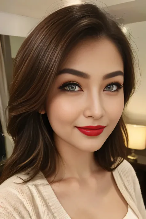 55 years old, (Japanese Mature:1.2), Captivating Gaze, Dark brown eyes, (8k, High resolution,super high quality, Ultra HD,Ultra-realistic,Highest quality), Close-up photo with focus on face, Perfect Makeup、Blue eyeshadow、Dark eyeliner、glossy pink lipstick、...