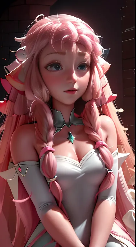 Elfgirl (rose quartz SU-elsa frozen Disney Tinker waifu mezclando modelos .) (ultra fUSION of white and pink hair) Highly detailed CG unity 8k wallpaper, style shot, complex, High detail, dramatic, highest quality movie still image, Very detailed, masterpi...