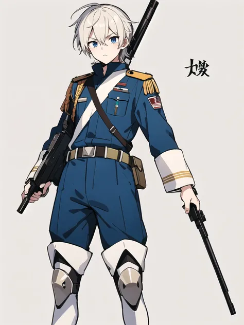 Anime boy cool cute skin white soldier and weapon gun