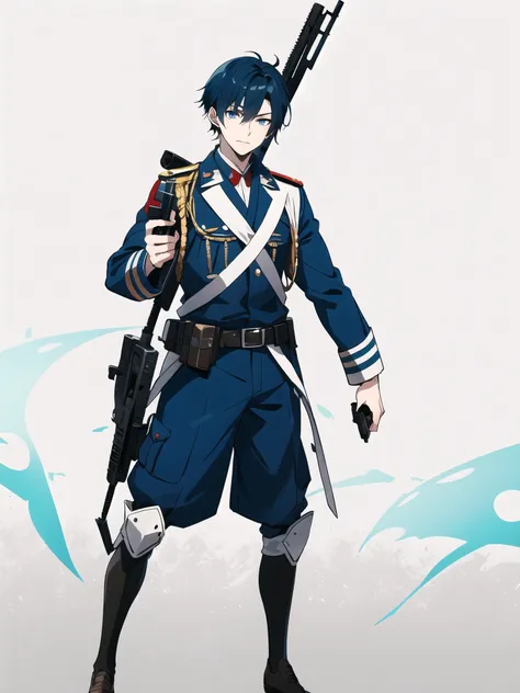 Anime boy cool cute skin white soldier and weapon gun