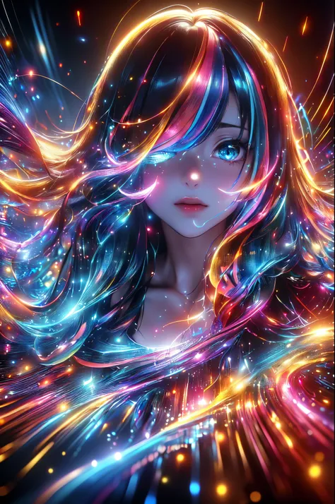((8k, Highest quality, masterpiece, Very detailed, Three-part method)), (((Light play, Shadow play))), ((Abstract background)), ((Provocative)), ((Glamour Photos)), ((Cinematic, Film Grain)), ((Anime Aesthetics)), ((Manga style)), ((Soft light passing thro...