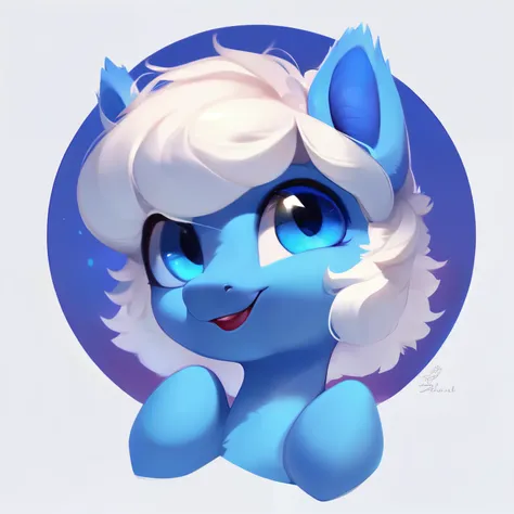 rating_safe, score_9, fluffy, feral pegasus pony,bad，round cute face,very (((lightblue body))), (((white short hair))) smooth an...