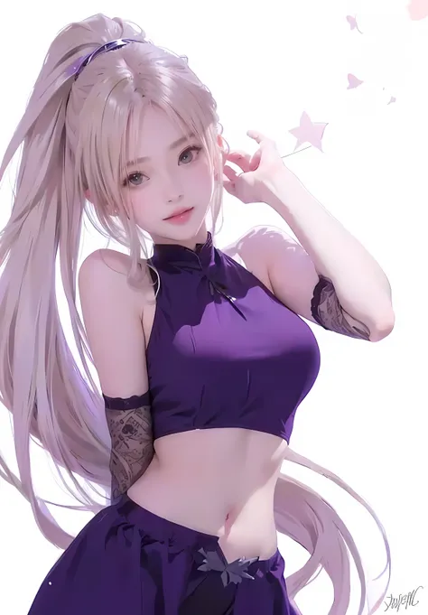 anime girl with long hair and a purple lingerie for a picture, big oppai, string bra, naked, seductive anime girl, blonde anime girl with long hair, (anime girl), anime girl with long hair, beautiful anime woman, inspired by INO, beautiful anime girl, anim...