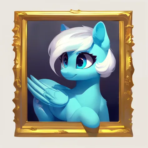 rating_safe, score_9, fluffy, feral pegasus pony,bad，round cute face,very (((lightblue body))), (((white short hair))) smooth an...