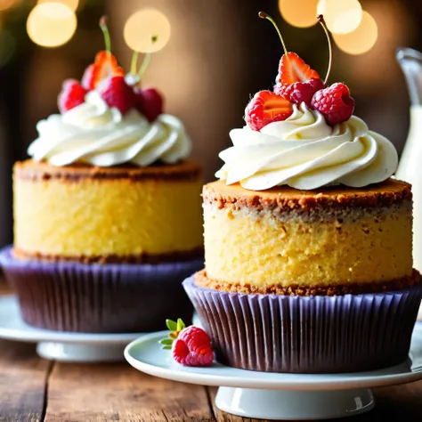 (best qualityer), (2 cakes), dynamic photo, Pinterest, luscious, mouth watering, nblurry background, promotional still