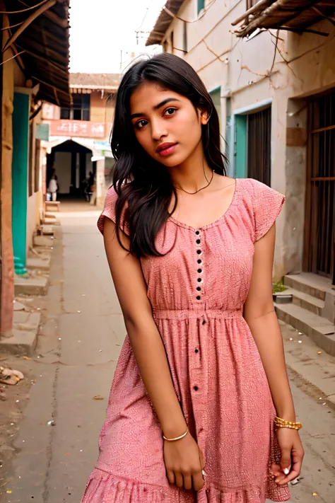 Generate Indian village decent girl with dress