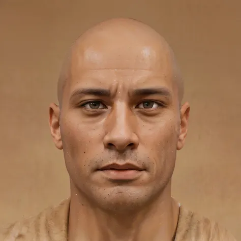 arafed man with a bald head and a balding face, realistic face and body hybrid, hyperrealistic face, extreme detailed face and body, face as of dwayne johnson, face very realistic, photorealistic facial features, symmetrical face concept art, real human fa...