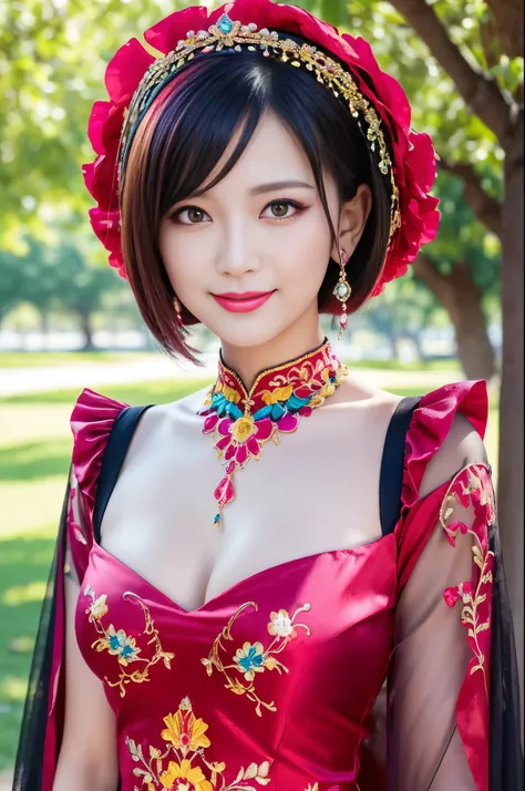 (masterpiece:1.4), (best quality:1.4), ultra high res, ultra high resolution, ((detailed facial features)), HDR, (realistic, photorealistic, photo-realistic:1.37), full body Esbian, sexy Vietnamese model, (-anime), vivid colors, ((vivid colors multicolor (...