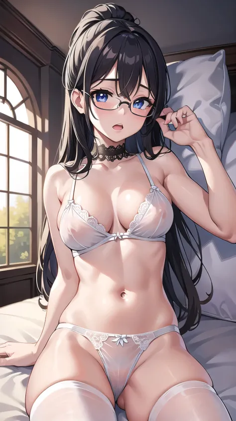 BREAK (masterpiece:1.2), best quality, high resolution, unity 8k wallpaper, (illustration:0.8), (beautiful detailed eyes:1.6), extremely detailed face, perfect lighting, extremely detailed CG, (perfect hands, perfect anatomy),bedroom,in bed,soft light,wind...