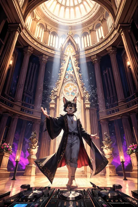 (((barefoot furry character, full body, cinematic setting, furry male, plantigrade))) 

this is my church
this is where i heal m...