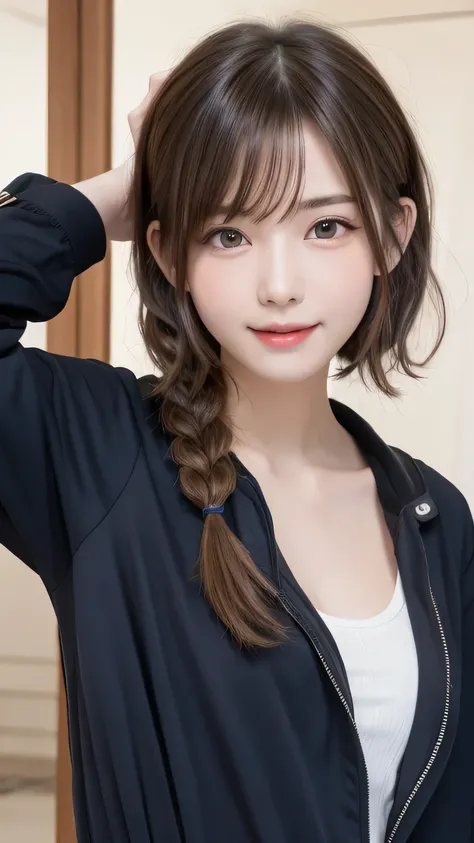 Best picture quality (8k, high resolution, Masterpiece: 1.2), super detailed,  215 Short Hair,Three braids long hair, 26-year-old woman, 

Extraordinary beautiful girl、Cute and beautiful face details、(Facing the children_v1:0.008)、


score_9, score_8_upper...