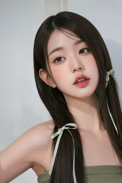 Blonde woman with long hair holding a white cell phone, retrato de kim petras, maquillaje popular de corea del sur, Retrato de Jossi de Blackpink, Parque Roseanne de Blackpink, ulzzang, maquillaje coreano popular, cruel korean gothic girl, ava max, con el ...