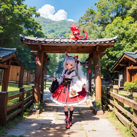 FOX Girls Chibi,Shrine maiden costume