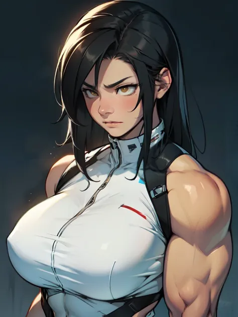 perfect female anatomy muscular girl big breasts empty eyes embarrassed black hair yellow eyes pale skin perfect female anatomy perfect female anatomy