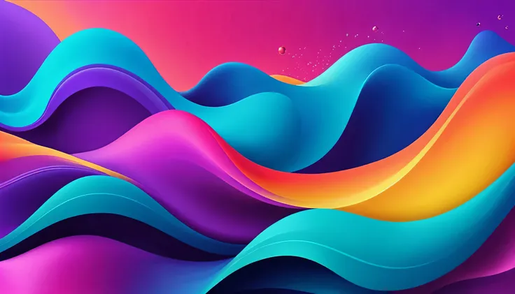 Create a vibrant, abstract background with fluid shapes and gradients in bold, eye-catching colors. The design should be dynamic and visually engaging.