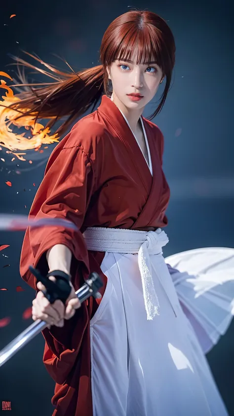 "Rurouni Kenshin",
Moment of enthusiasm, Bold,
Capturing the essence of her fiery determination and indomitable spirit, She explodes in rage, Strongly conveys the raw power of Kenshins rage, Emphasizing the intensity of the scene, The woman is in a determi...