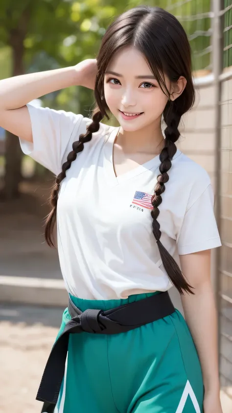 Best picture quality (8k, high resolution, Masterpiece: 1.2), super detailed,  215 Short Hair,Three braids long hair, 26-year-old woman, 

Extraordinary beautiful girl、Cute and beautiful face details、(Facing the children_v1:0.008)、


score_9, score_8_upper...