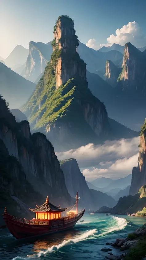 The light boat has crossed the Ten Thousand Heavy Mountains, China