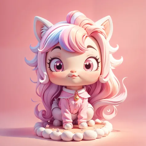 Unicorn,Cartoon Unicorn,chibi style, pink to pink,so cute 3d curve,divide, lunar year, created, Unicorn,