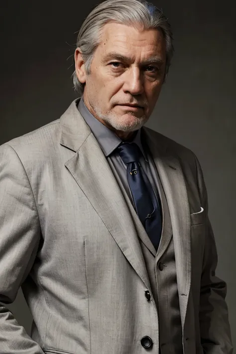 an very old white man with rude features grey hair big boss wearing a stylish blazer, neutral background Photorealistic, ultrarealistic | | | | |,