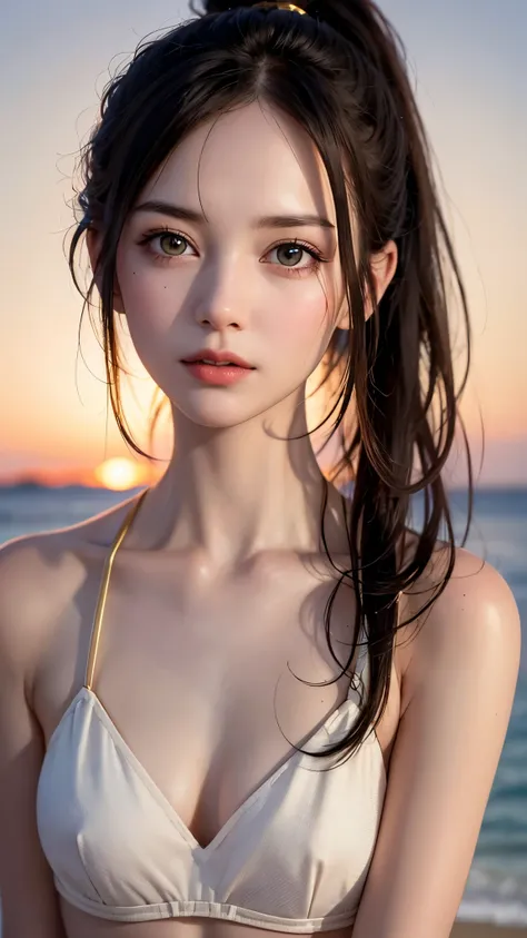 One Girl，(1人のとてもcute女の子:1.3)，masterpiece，Highest quality，High resolution，From below，Low - Angle，Photorealistic，RAW Photos，Ray Tracing，Physically Based Rendering，beautiful girl，(15 years old:1.3)，cute，Big eyes，(detailed pupils:1.2)，(The face is facing strai...