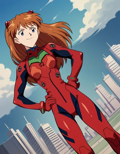 score_9, score_8_superior, score_7_superior, sauce_anime,
Soryu Asuka Langley, Soryu Asuka Langley, Long Hair, bangs, blue eyes, Brown Hair, hair ornaments,
Bodysuits, Pilot Suit, Plug Suit, red Bodysuits, Interface Headset,
Outdoor, Cityscape, Hands on h...