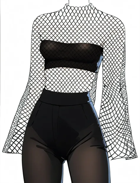 beautiful illustration, ultra-detailed, masterpiece, fishnet shirt