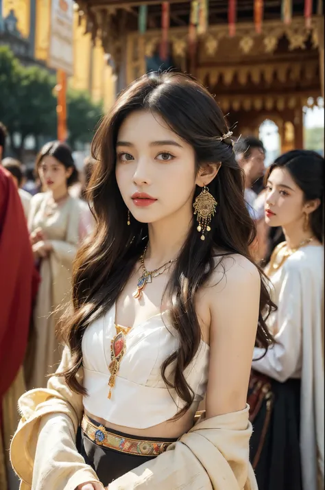 (((best quality))),(((ultra detailed))),(((masterpiece))),illustration,((1 beautiful girl,female Gypsy dancer,solo)),(shoulder length wavy hair:1.2),((slim,thin)),((small breasts,flat chest)),(detailed eyes:1.3),(Bohemian style ethnic outfit:1.3),(patchwor...