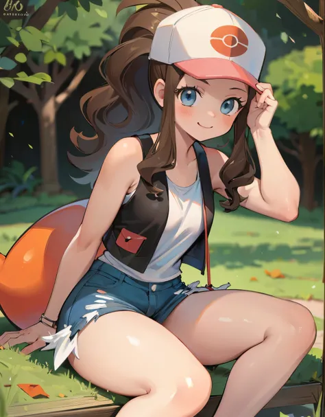 (best quality, highres, masterpiece:1.2), ultra-detailed, realistic:1.37, sketches, hilda pokemon, def1, teenage girl, sitting on her knees, curvy, visible thighs, chubby thighs, thick thighs, thighs in the foreground, body shape, mexican town, sentada en ...