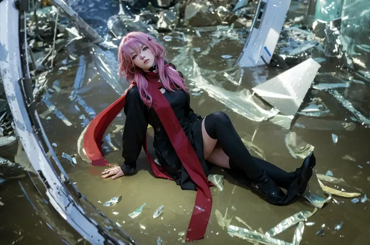 ( inori yuzuriha_guilty crown),((realistic, photorealistic)),(highlight hair)), light reflection, (( hd )),((upper body)), (((be...