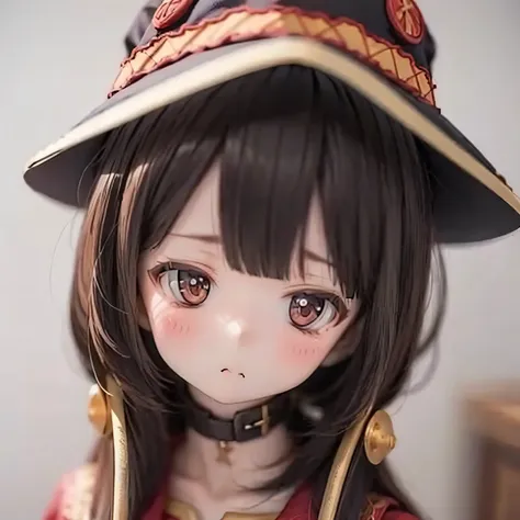 ちび contrapposto big hat flat chest megumin girl photorealistic、ちび、ミニ