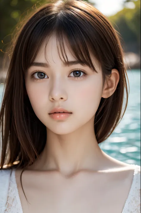 One Girl，(1人のとてもcute女の子:1.3)，masterpiece，Highest quality，High resolution，From below，Low - Angle，Photorealistic，RAW Photos，Ray Tracing，Physically Based Rendering，beautiful girl，(15 years old:1.3)，cute，Big eyes，(detailed pupils:1.2)，(The face is facing strai...