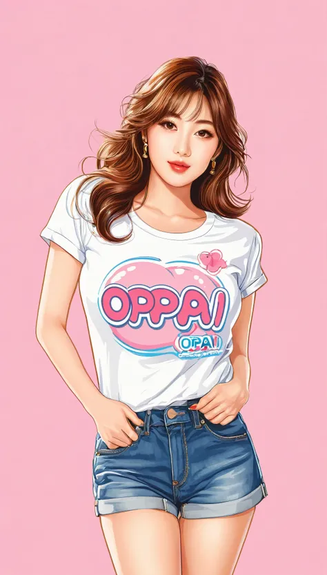 masterpiece,An illustration,ポップなTシャツのAn illustration,Vector Flat,Vector art,(((logo "OPPAI":2.0))),(detailed logo illustration:2.0)