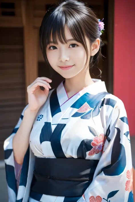 (A yukata made of thin fabric with a simple pattern:1.4)、((14 years old))、Random Pause、(Highest quality,masterpiece:1.3,Ultra-high resolution,),(Very detailedな,Caustics),(Photorealistic:1.4,RAW shooting,)Ultra-Realistic Capture,Very detailed,High resolutio...