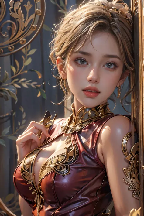 Highest quality, Realistic, photoRealistic, Award-winning illustrations, (Intricate details: 1.2), (Subtle details), (Intricate details), (Cinematic Light, Super sexy short hair super girl, huge firm bouncing chests, dynamic sexy poses