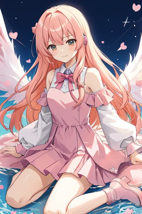 1_girl, (anime, kawai:2), (masterpeice, best_quality, clean:1.5), (sky_background:1.2), (cute, cute_smile, wholesome, young:1.8), (delicate, extremely_delicate, beautiful, thin:1.5), (girlfriend, angel:1.8), (green_eyes, simple_eyes:1.8) (long_hair, blond_...