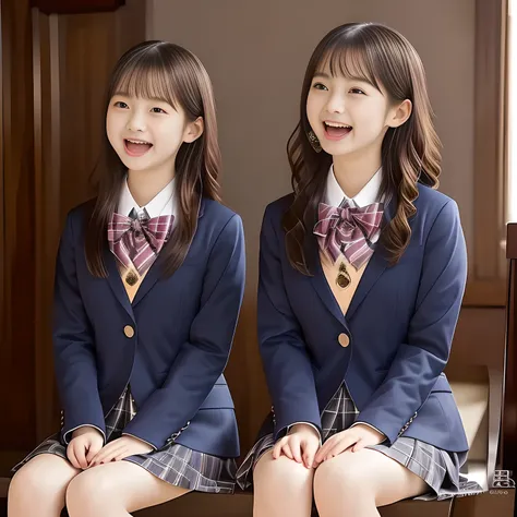 (Highest quality, masterpiece:1.2), Highest quality, High resolution, 1080P, 8k, height: 158cm, ((Seven noble, graceful and intelligent 14yo Japanese young long hair idles who have a best proportion are seated and singing religious hymn chorus with opening...