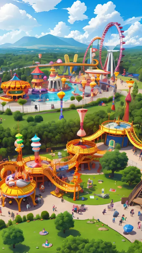 Kauai Children's Park, Nice park, Puffy clouds, from above