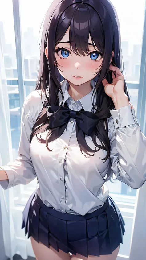 Stick your ass out here、(((32k,High detail,High definition、masterpiece,Attention to detail,Esbian all over body,solo))),RAW Photos & Realistic atmosphere,Beautiful dark blue eyes,Mouth details,Glossy Lips,Fine eyebrows,With soft white skin that shines in e...