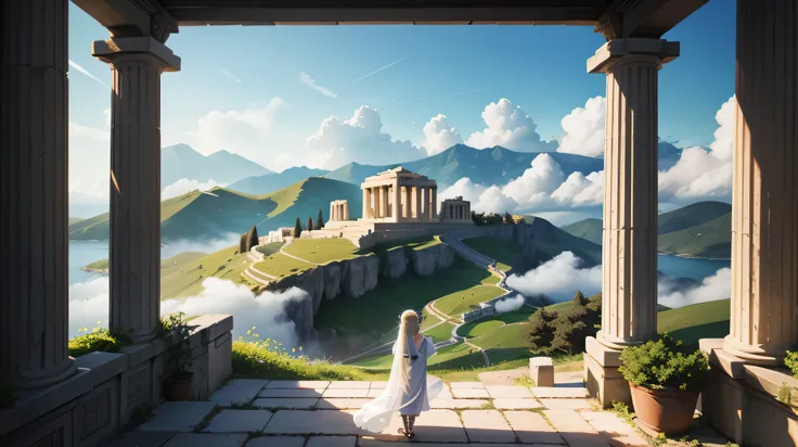最high qualiy、high qualiy、Paradise、horizontのギリシャの神々、Sanctuary Pastures、long robe、full of light、uncanny、Little angels are playing instruments everywhere、Greek temple in the clouds、You can see the sea of clouds、horizont、