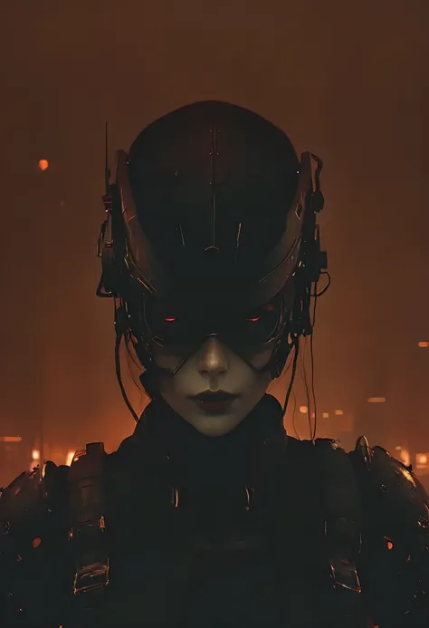 Spectacular artistic fusion, Remnants from the underworld, grim sagas, futuristic Lovecraftian cyberpunk, shadow world super future soldier, tactical black ops mercs, unnerving soldier girl (menacing), ((beautifully Macabre machines)), ominous looks, agent...
