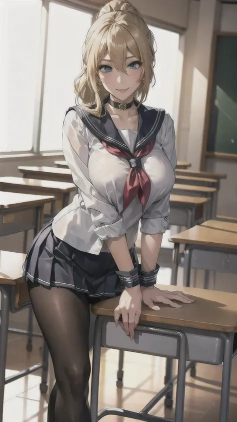 ((high school girl)),((school uniform)),((white blouse)),(((pleated mini skirt))), ((a shy smile)),((beautiful feet)),((beautifu...