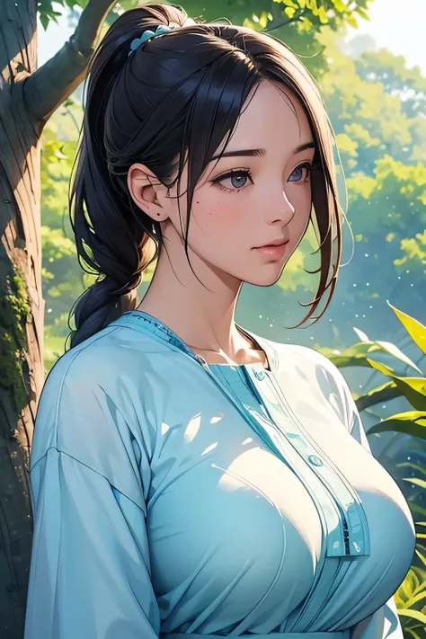 Highest quality、High resolution、Detailed Background、(Beautiful face in every detail:1.4)、Anatomically correct、(Normal number of fingers:1.2)、(Highly detailed face:1.2)、(Detailed eyes:1.2)、Teenage beauty、(Huge breasts:1.2)、Perfect body line、Light color hair...