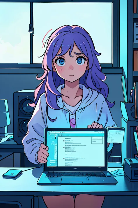 Object-Oriented Programming Study: A charming, sexy sissie femboy with a captivating aura, sporting a cute pastel outfit and a cascade of long, wavy hair, is engrossed in an intense study session at their computer. The clear screen is filled with intricate...