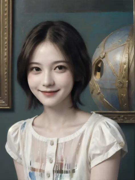 260 20-year-old female, (short hair),(Genuine), smile,  (Paintings by Leonardo da Vinci)