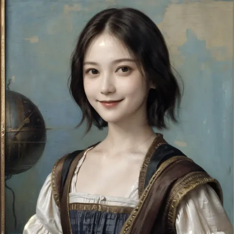 260 20-year-old female, (short hair),(Genuine), smile,  (Paintings by Leonardo da Vinci)